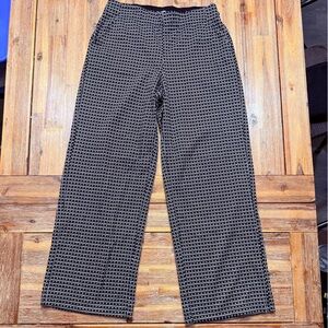 Max Studio Black and White Patterned Wide Leg Pants. Size Large